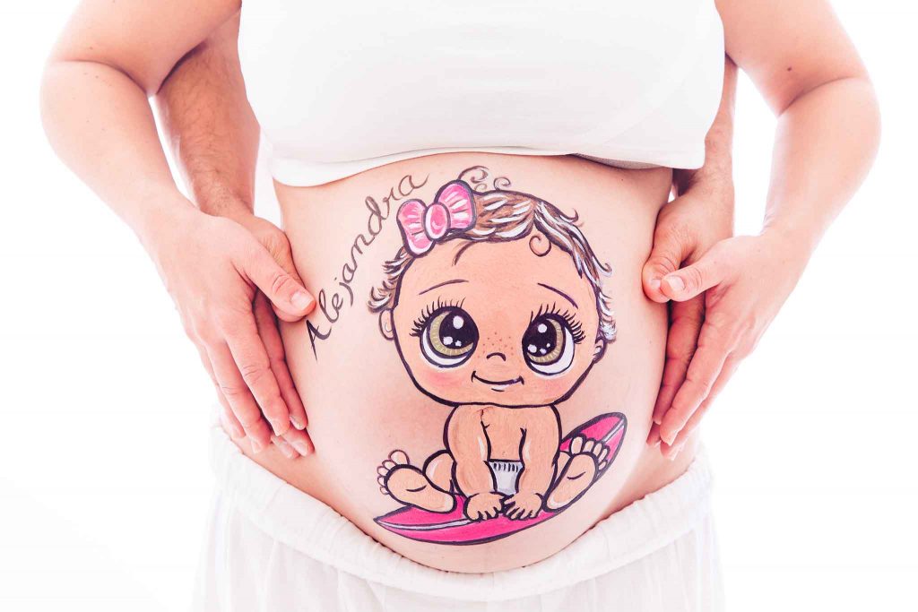 Fotógrafo de embarazo más belly painting Madrid